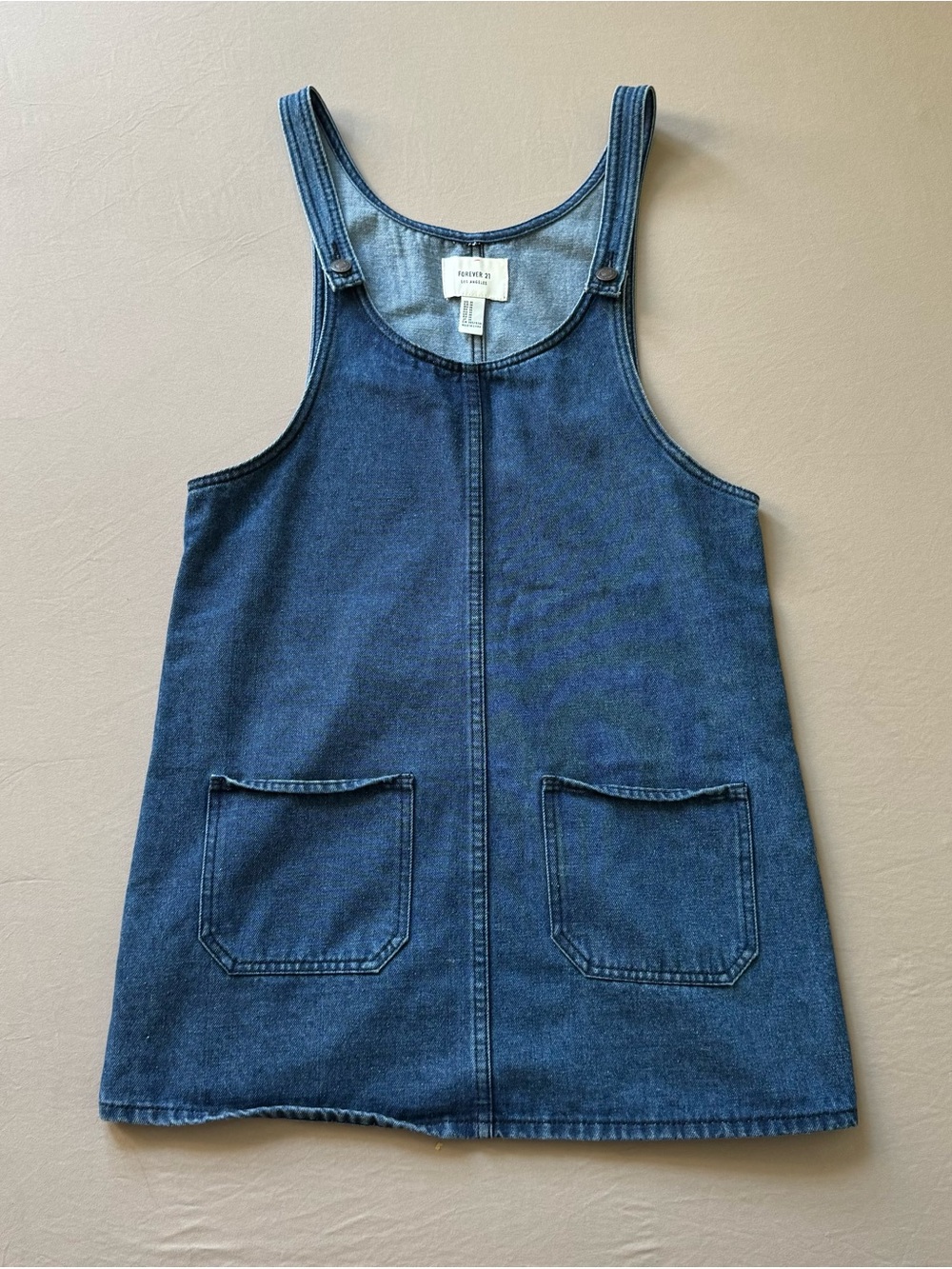 Forever 21 Overall Pinafore Denim Dress